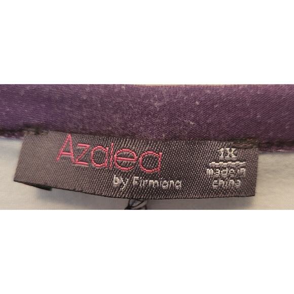 Azalea Womens Pullover Top Purple And Blue Polyester Spandex Shirt 1X - Picture 8 of 9